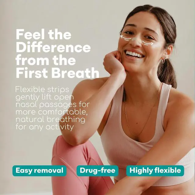 Alt view image 6 of 7 - Clear Nasal Strips, 50 Nose Strips for Breathing and Snoring | Discreet breathing strips for sleeping, open nasal passages for nighttime airflow, single use snore strips, breathable