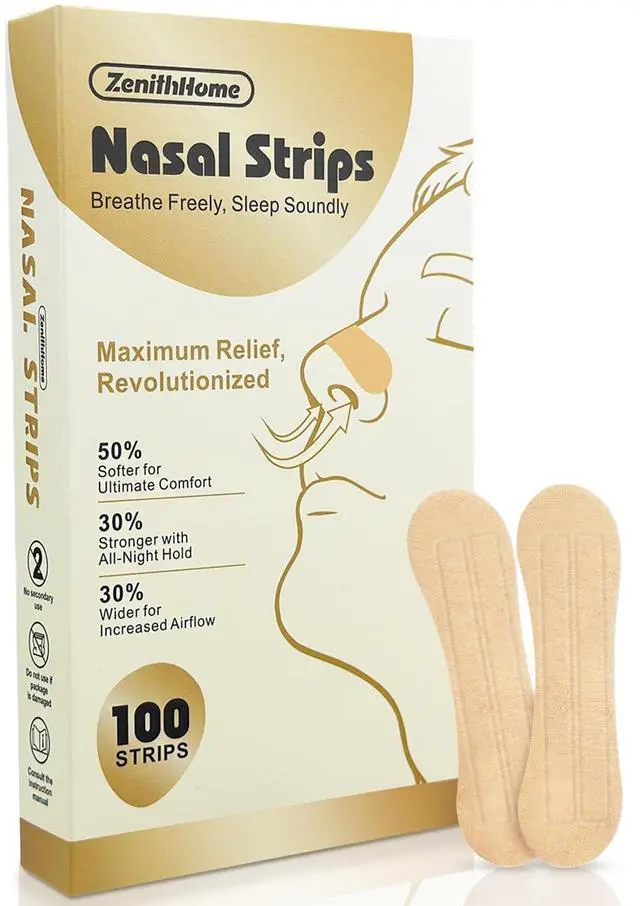 Main image of Nasal Strips 100 Count, New Upgraded Softer & Stronger for Snoring Relief, Nose Strips for Breathing, Anti Snoring Devices for Sleep & Sports, Help Relieve Nasal Congestion, Deeper Sleep