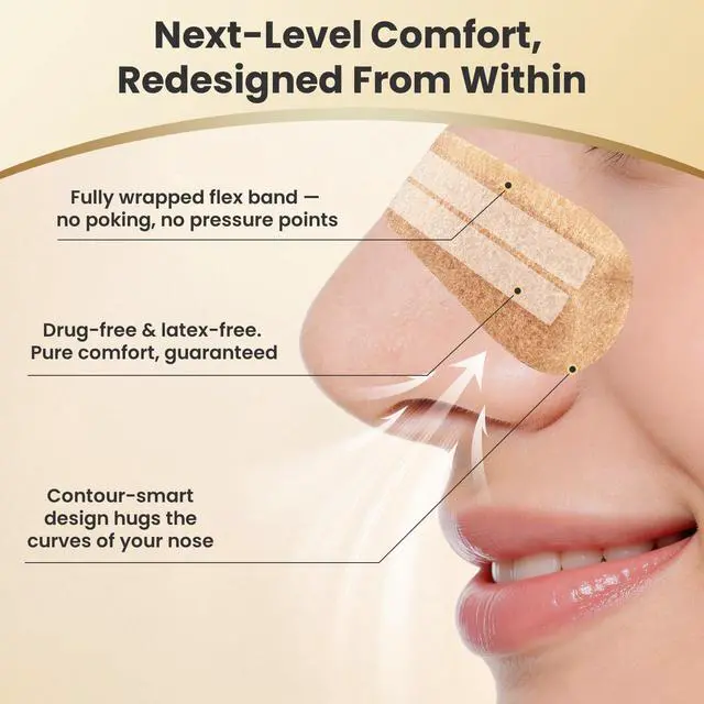Alt view image 3 of 7 - Nasal Strips 100 Count, New Upgraded Softer & Stronger for Snoring Relief, Nose Strips for Breathing, Anti Snoring Devices for Sleep & Sports, Help Relieve Nasal Congestion, Deeper Sleep