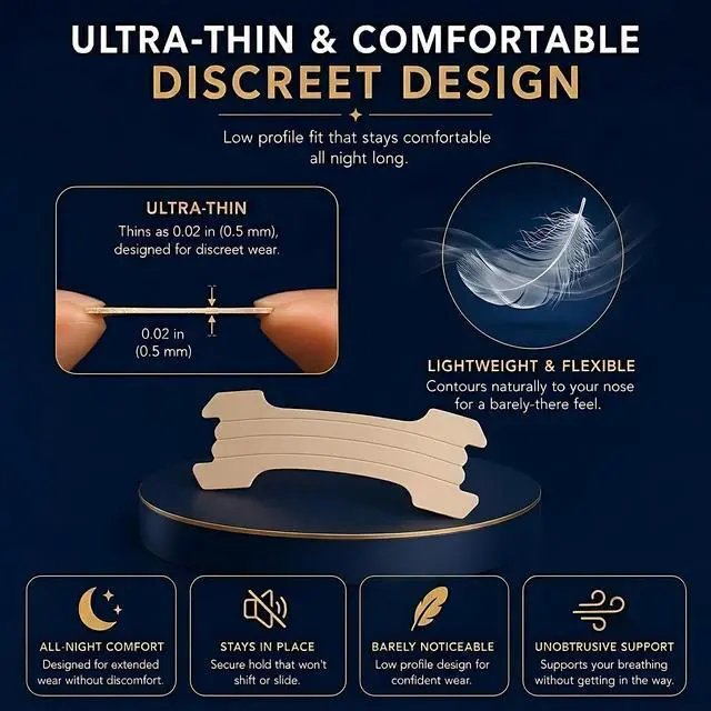 Alt view image 6 of 7 - Nasal Strips, 60 Count, Flexible Nose Strips for Easier Breathing, Comfortable Overnight Wear, Drug-Free Adhesive Strips, Individually Wrapped for Daily Use
