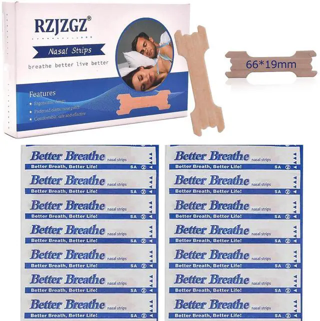 Main image of Large Breathe Improve Nasal Strips to Reduce Snoring Works Instantly to Improve Sleep, Relieve Nasal Congestion Due to Colds & Allergies (60 Pack)