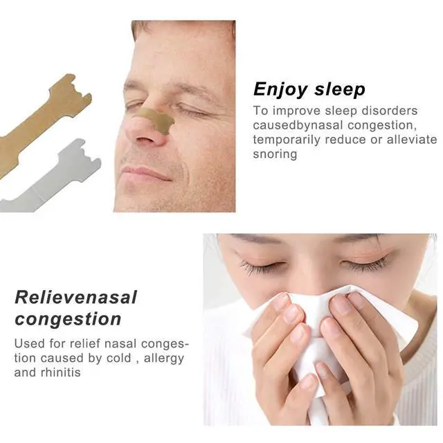 Alt view image 2 of 7 - Large Breathe Improve Nasal Strips to Reduce Snoring Works Instantly to Improve Sleep, Relieve Nasal Congestion Due to Colds & Allergies (60 Pack)