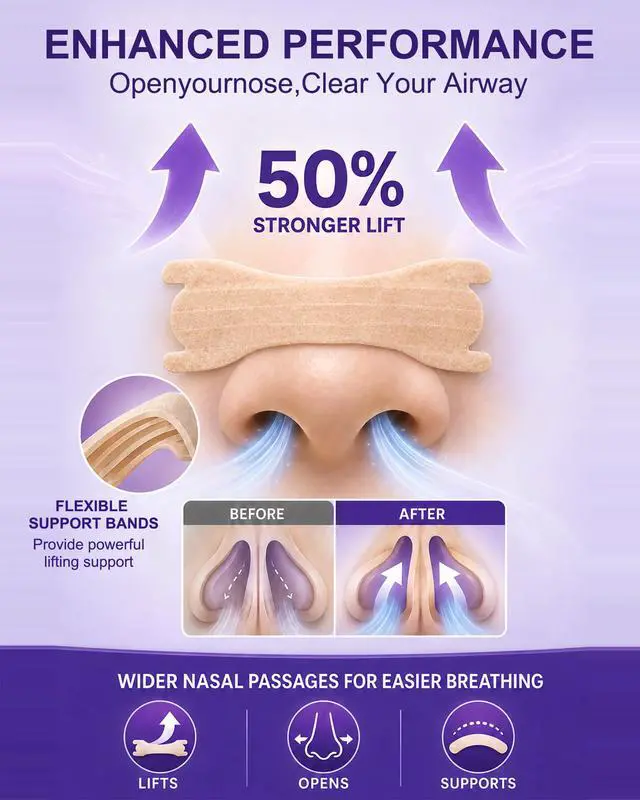 Alt view image 2 of 7 - 60PCS Nasal Strips for Snoring Extra Strength Nasal Congestion Relief | Drug-Free Breath Better Nose Strips with Strong Adhesive,50% Stronger Lift,Clear Comfortable Design for Sensitive Skin