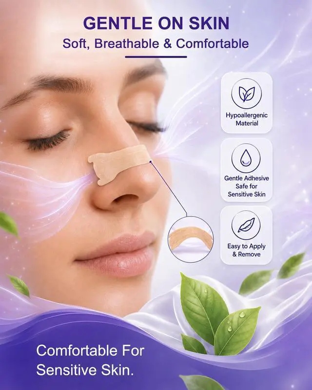 Alt view image 5 of 7 - 60PCS Nasal Strips for Snoring Extra Strength Nasal Congestion Relief | Drug-Free Breath Better Nose Strips with Strong Adhesive,50% Stronger Lift,Clear Comfortable Design for Sensitive Skin