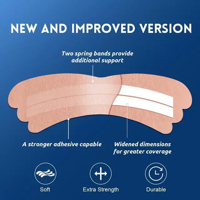 Alt view image 4 of 7 - 100Pcs Nasal Strips for Snoring, Extra Strength Nose Strips Breathing, Nose Tape for Sports and Sleep, Anti Snoring Strips Help Stop Snoring and Nasal Congestion Relief