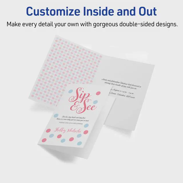 Alt view image 6 of 7 - Printable Half-Fold Greeting Cards, Envelopes Included, 5.5" x 8.5", Matte White, Inkjet Printer Compatible, 30 Blank Cards Total, Great for Product Branding, Marketing, and More (8316)