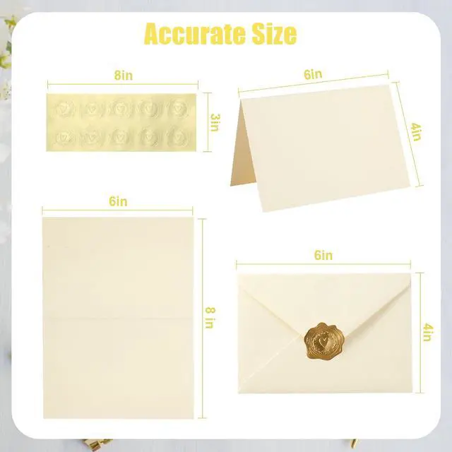 Alt view image 2 of 6 - 30 PACK Cream Blank Cards and Envelopes 4x6 Inch, Note Greeting Cards, Folded Ivory Cardstock and Envelopes Self Seal for Wedding, Invitations, DIY Greeting Cardstock, Thank You Cards & All Occasion