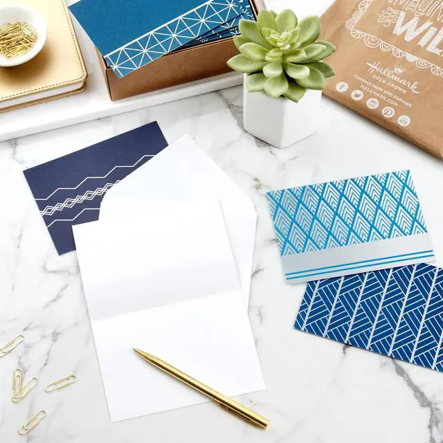 Alt view image 2 of 7 - Blank Cards with Envelopes, Assorted 40-Pack (Geometric Silver)