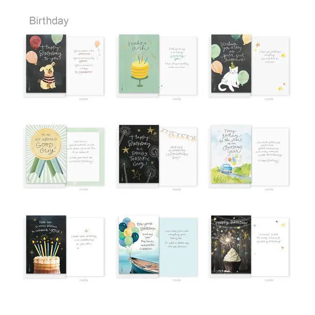 Alt view image 5 of 7 - 65-Count All-Occasion Greeting Card Pack, Assorted Watercolor & Playful Illustration Designs designed by Kathy Davis Studios