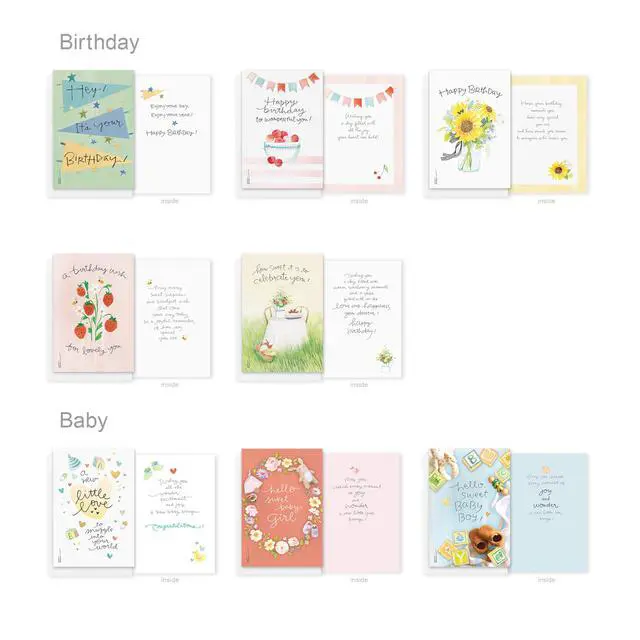 Alt view image 6 of 7 - 65-Count All-Occasion Greeting Card Pack, Assorted Watercolor & Playful Illustration Designs designed by Kathy Davis Studios