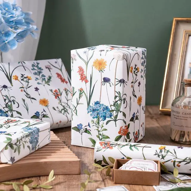 Alt view image 4 of 7 - Floral Wrapping Paper Roll - Mini Roll - 17 Inch x 9.8 Feet - Wildflower Wrapping Paper Perfect for Girls Women Birthday, Wedding, Bridal Shower