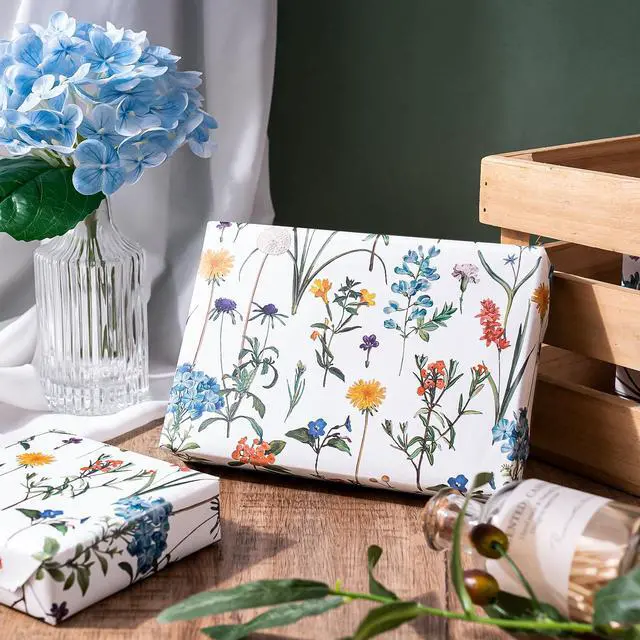 Alt view image 6 of 7 - Floral Wrapping Paper Roll - Mini Roll - 17 Inch x 9.8 Feet - Wildflower Wrapping Paper Perfect for Girls Women Birthday, Wedding, Bridal Shower