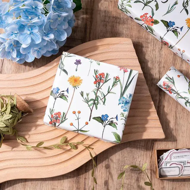 Alt view image 5 of 7 - Floral Wrapping Paper Roll - Mini Roll - 17 Inch x 9.8 Feet - Wildflower Wrapping Paper Perfect for Girls Women Birthday, Wedding, Bridal Shower