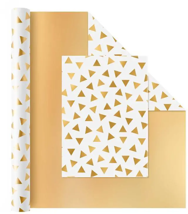 Main image of Gold Craft Gift Wrapping Paper Roll - 33 ft Gold Foil Wrap Paper | Metallic Wrapping Paper, Wedding Bridal Gift Wrap,Baby Shower Wrapping Paper for Anniversary Wrap Favor Flower Wrap Supply