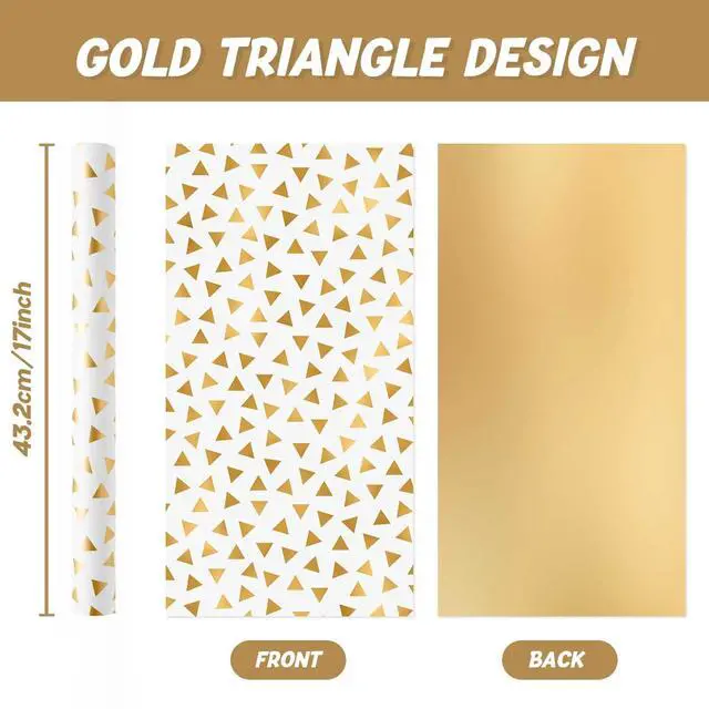 Alt view image 2 of 7 - Gold Craft Gift Wrapping Paper Roll - 33 ft Gold Foil Wrap Paper | Metallic Wrapping Paper, Wedding Bridal Gift Wrap,Baby Shower Wrapping Paper for Anniversary Wrap Favor Flower Wrap Supply
