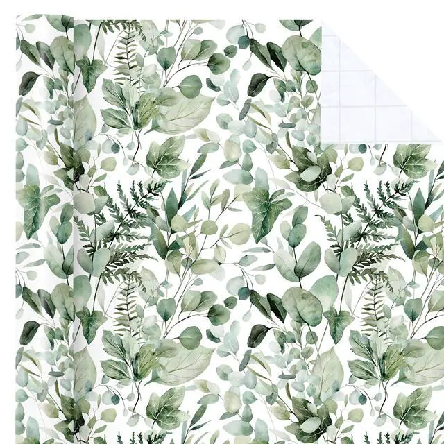 Alt view image 2 of 7 - Eucalyptus Leaves Wrapping Paper Roll - Mini Roll - 17 Inch x 9.8 Feet - Greenery Wrapping Paper Perfect for Birthday, Wedding, Bridal Shower
