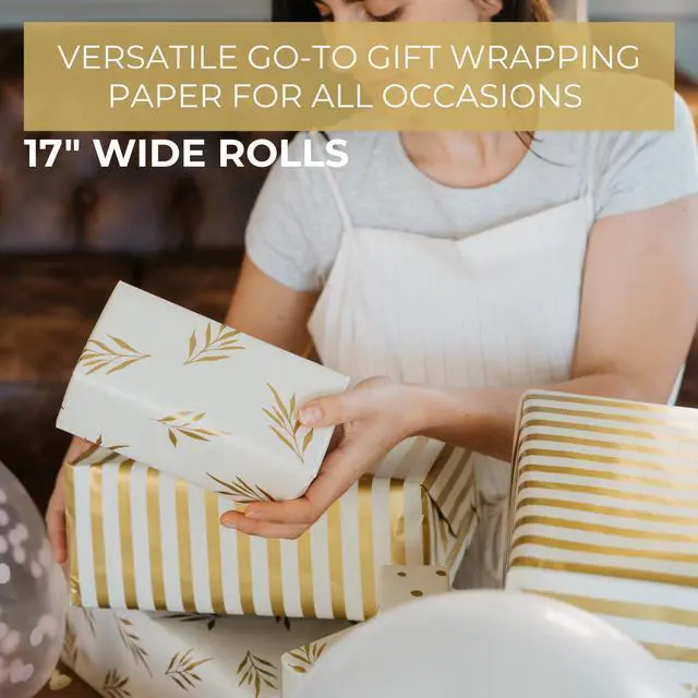 Alt view image 4 of 7 - Beautiful Gift Wrapping Paper Rolls for All Occasions - Set of 3 | Quality 17 X 120 in Rolls for Wedding, Birthday, Baby Shower and Christmas - Add a Touch of Magic to Every Gift You Wrap