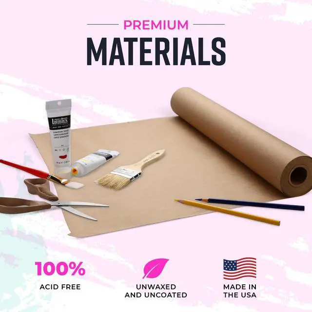 Alt view image 2 of 7 - Jumbo Kraft Paper Roll - Brown - 18" x 2100" (175') - USA Made - Suitable for Packing - Moving - Shipping - Crafts - Wall Art - Bulletin Boards - Floor Covering - Table Runner
