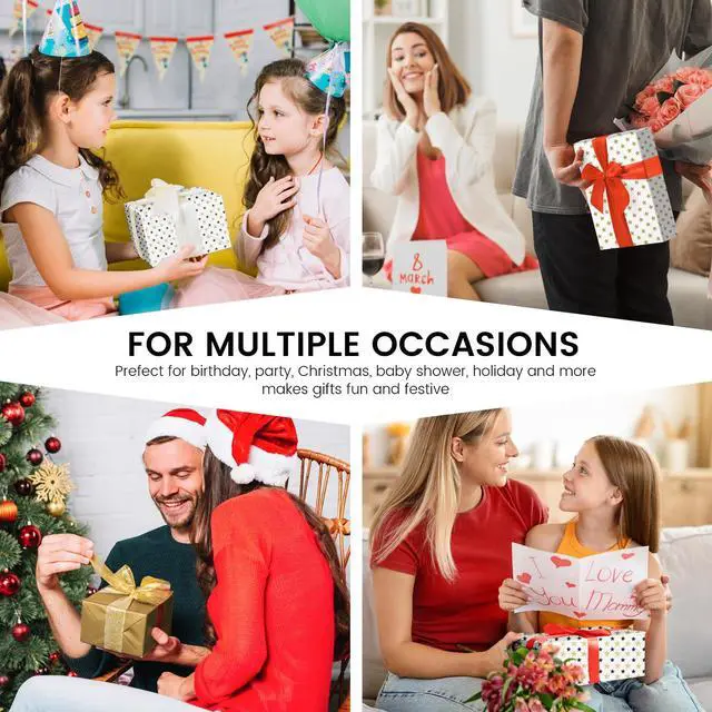 Alt view image 5 of 7 - Gift Wrapping Paper 12 Sheets, Folded Flat Gift Wrap Paper for Presents, Kids, Boy and Girl, 20 x 29 Per Sheet - Gold Black Stars