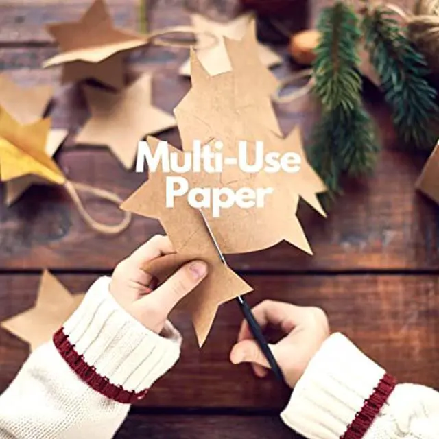 Alt view image 5 of 7 - Brown Kraft Paper Roll - 15" x 33'(400") Brown Wrapping Paper for Packing Moving Small Craft Paper Roll for Gift Wrapping Art Christmas