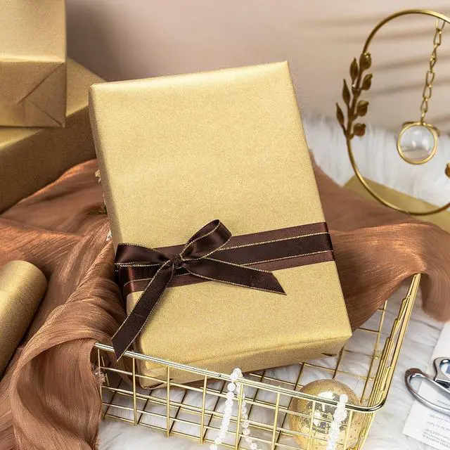 Alt view image 3 of 7 - Shimmer Gold Wrapping Paper, Champagne Matte Wrapping Paper for Gifts, Solid Color Pearly-lustre Gift Wrap for Birthday, Wedding, Valentine's Day, Mother's Day, Christmas(17 Inch X 16.5 Feet)