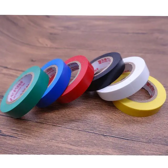 Alt view image 4 of 6 - 6 Pack Electrical Tape Each Roll 0.6" x 50' High End Industrial Grade - Rated to 176 Degrees & 600 Volts - Vinyl Insulating Backing - Perfect for Electric Wiring Projects (6 Color)