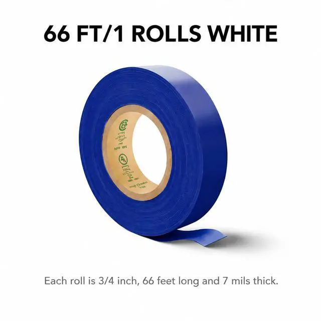 Alt view image 2 of 7 - Flame Retardant Blue Electrical Tape; 3/4 Inch * 66 Feet; PVC Electric Tape for Under 600V Electric, Repair, Home Outdoor Indoor Wire Insulation, 5 to 221 (1, Blue)