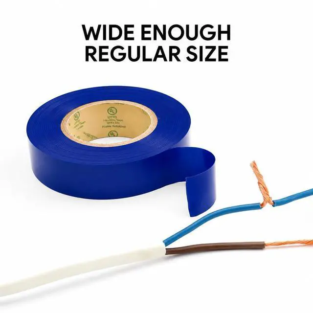 Alt view image 3 of 7 - Flame Retardant Blue Electrical Tape; 3/4 Inch * 66 Feet; PVC Electric Tape for Under 600V Electric, Repair, Home Outdoor Indoor Wire Insulation, 5 to 221 (1, Blue)