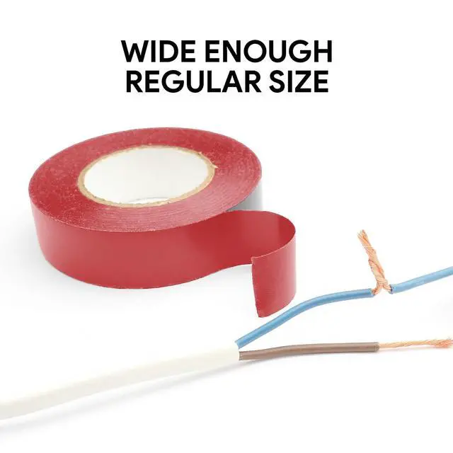 Alt view image 3 of 7 - Flame Retardant Red Electrical Tape; 3/4 Inch * 66 Feet; PVC Electric Tape for Under 600V Electric, Repair, Home Outdoor Indoor Wire Insulation, 5 to 221 (1, Red)