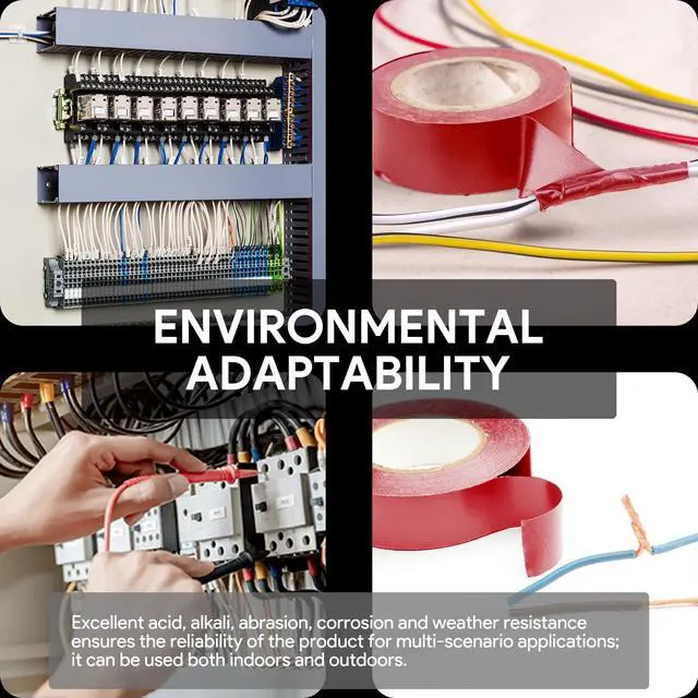 Alt view image 7 of 7 - Flame Retardant Red Electrical Tape; 3/4 Inch * 66 Feet; PVC Electric Tape for Under 600V Electric, Repair, Home Outdoor Indoor Wire Insulation, 5 to 221 (1, Red)
