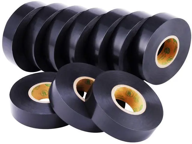 Main image of 10-Pack Black Electrical Tape Waterproof, 3/4 in x 66ft, Industrial Grade UL/CSA Listed High Temp Electrical Tape Electric Super Vinyl