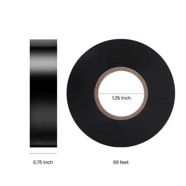 Alt view image 5 of 7 - 10-Pack Black Electrical Tape Waterproof, 3/4 in x 66ft, Industrial Grade UL/CSA Listed High Temp Electrical Tape Electric Super Vinyl