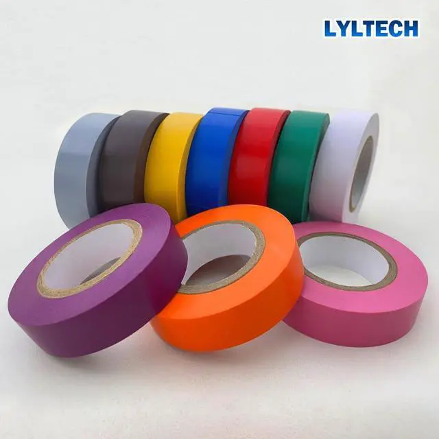 Alt view image 6 of 7 - Matte Rainbow Electrical Tape 3/4 Inch x 60 Ft x 10 Colors | 600 FT Total, Matte colored PVC tape, Waterproof, strong adhesive durable easy wrap for electrical wire insulation & repair