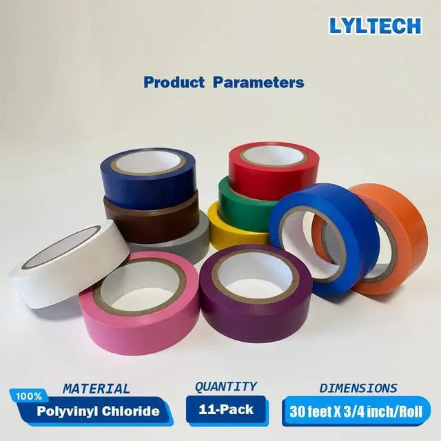 Alt view image 2 of 7 - Matte Rainbow Electrical Tape 11 Colors 3/4in x 30ft | Waterproof matte insulating tape, strong adhesion, durable, easy wrapping. Ideal for wire insulation & electrical repair