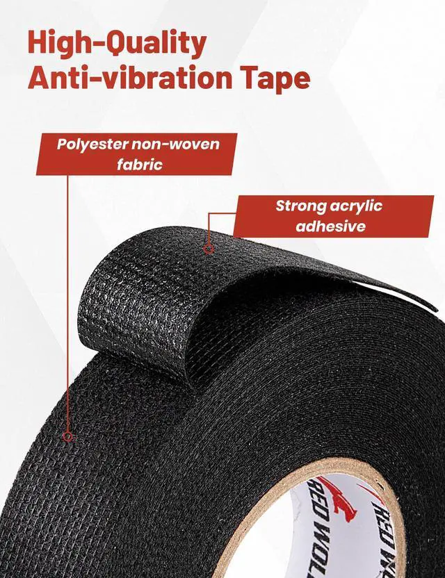 Alt view image 5 of 7 - Wiring Harness Tape High Temp Wire Cable Loom Self-Adhesive Fabric Tape for Electrical Automotive Engine Harness Wrap Protection Noise Damping Cables Fixed 3/4 Inch x 50 FT 5 Rolls