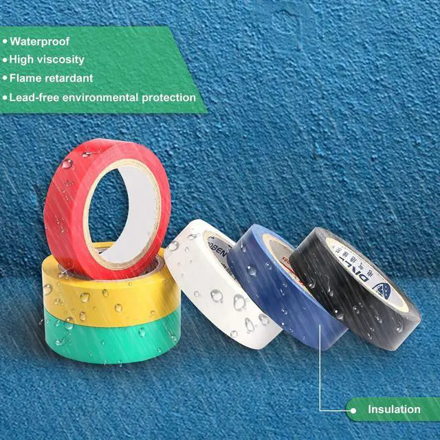 Alt view image 3 of 6 - 6 pcs General Purpose Electrical Tape PVC Electrical Wire Insulating Tape Assorted Colors