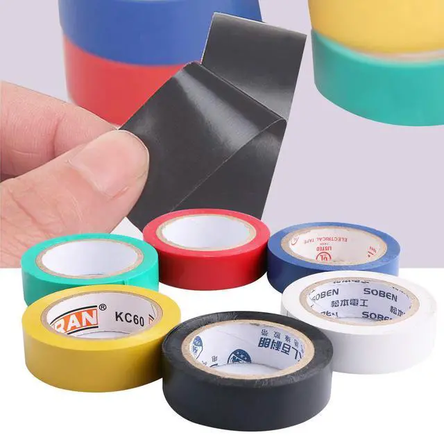Alt view image 5 of 6 - 6 pcs General Purpose Electrical Tape PVC Electrical Wire Insulating Tape Assorted Colors