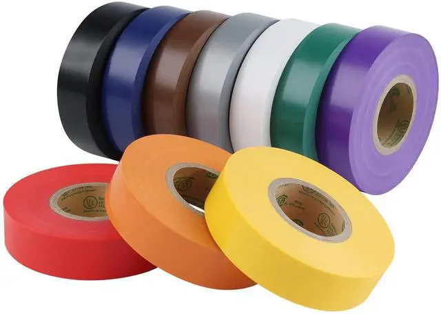 Main image of 10-Pack Colored Electrical Tape Waterproof,3/4 inx66ft,Industrial Grade UL/CSA Listed High Temp Electrical Tape 10 Colors Electric Super Vinyl