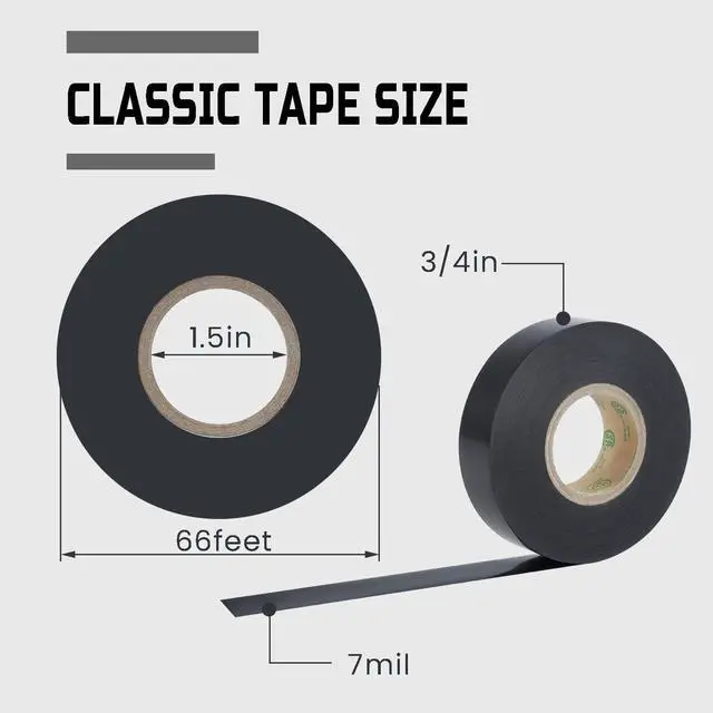 Alt view image 2 of 7 - 10-Pack Colored Electrical Tape Waterproof,3/4 inx66ft,Industrial Grade UL/CSA Listed High Temp Electrical Tape 10 Colors Electric Super Vinyl