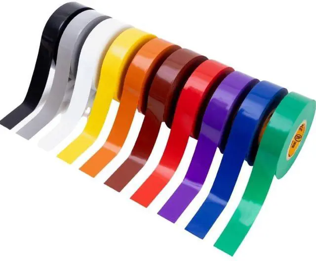 Main image of - Mixed Colors Electrical Tape 10 Rolls, 3/4in x 66ft, UL/CSA Listed | Waterproof PVC Vinyl Tape, UL/CSA Listed, Self Adhesive - For Wire Insulation & Electrical Repairs