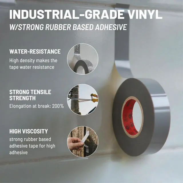 Alt view image 5 of 7 - 10 Pack Colored Electrical Tape 3/4 Inch x 66 Ft Industrial Grade UL/CSA Listed 7 Mil Thick Flame Retardant High Temp Vinyl Electrical PVC Tape Electric Insulation Rated 600V