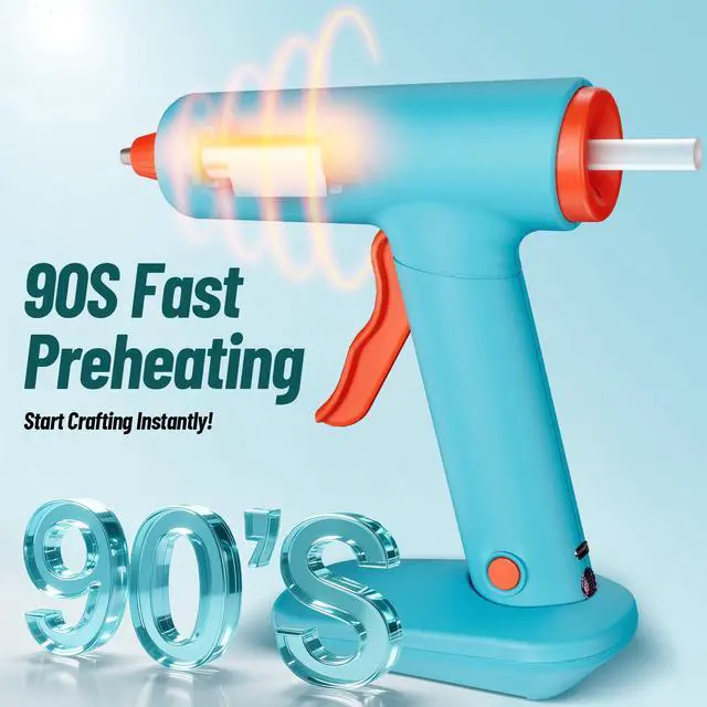 Alt view image 2 of 7 - Hot Glue Gun, Cordless Hot Glue Gun, 90s Fast Heating, Mini glue gun and sticks set with 2600mAh Type-C Rechargeable,30 Premium Glue Sticks, Ideal for DIY Crafts, Home Repairs, Creative Projects