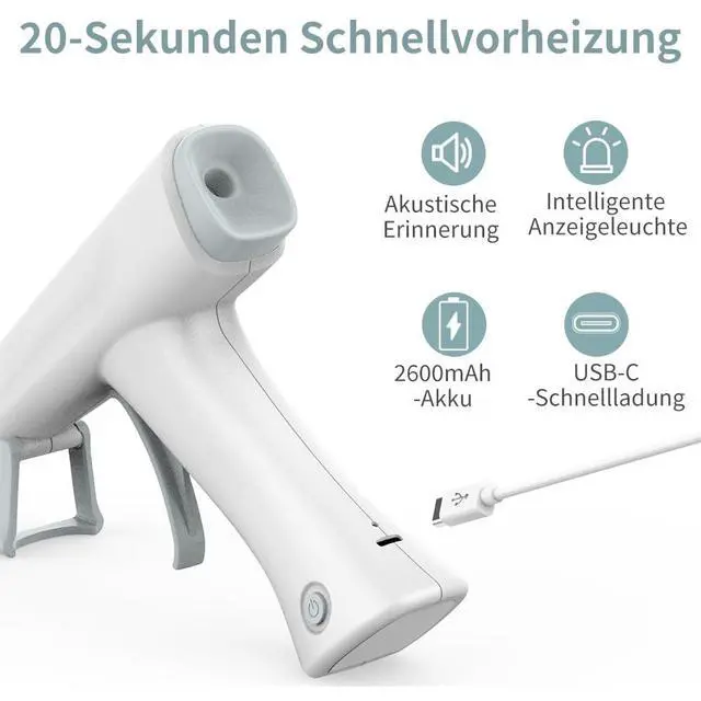 Alt view image 3 of 7 - Cordless Hot Glue Gun, Fast Preheat, 2.6Ah Rechargeable Battery, Smart Auto Shut-Off, 20pcs Glue Sticks Ideal for DIY Crafts, Home Repair & Arts Projects