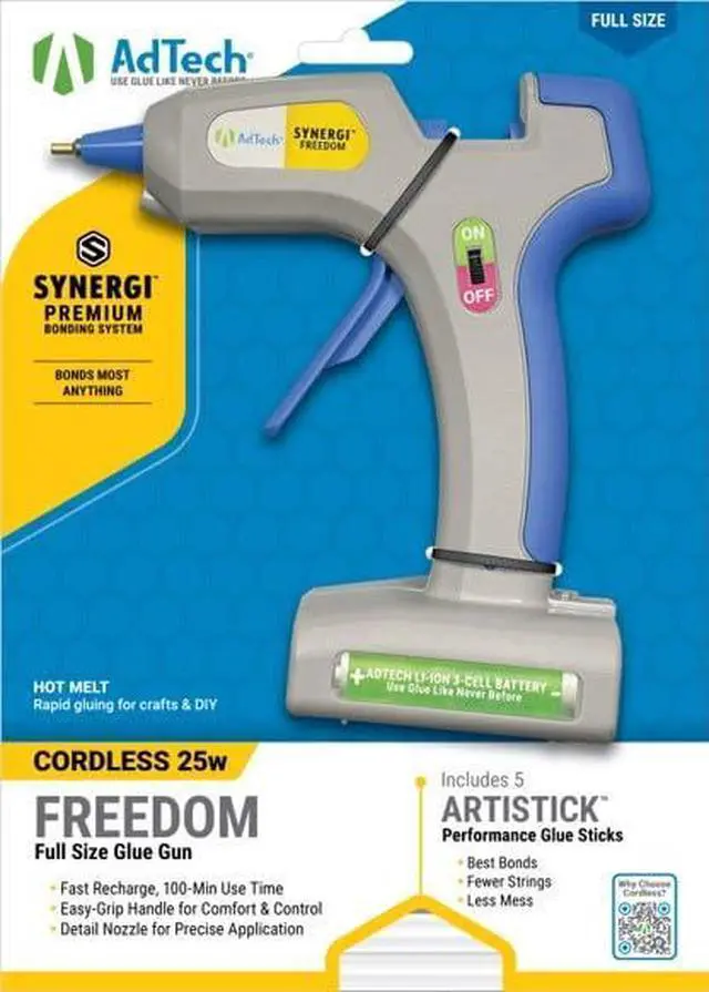 Alt view image 7 of 7 - Freedom Cordless Hot Glue Gun Rechargeable 25W Glue Gun with LED Light & USB-C Charging Perfect for Crafts, DIY, & Repairs Includes 5 Stringless Glue Sticks