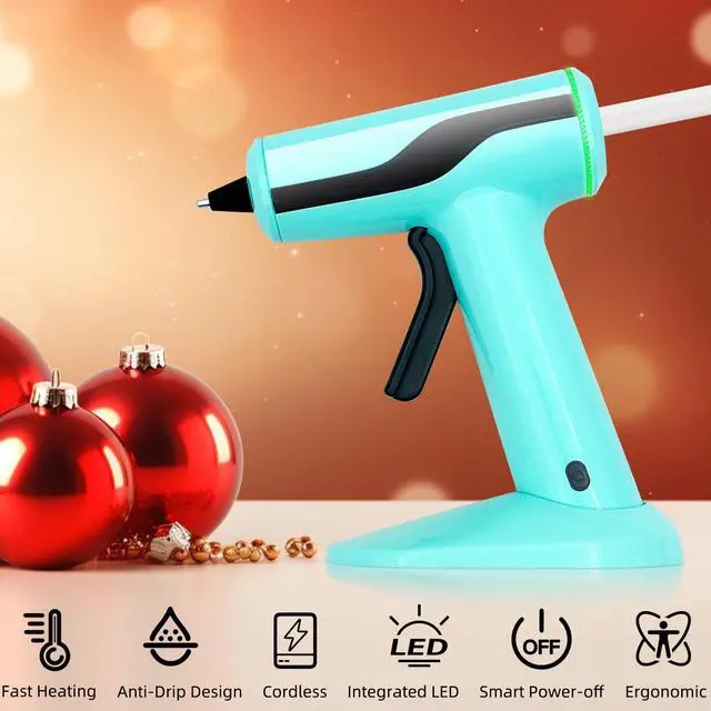 Alt view image 5 of 7 - Cordless Hot Glue Gun, Rechargeable Hot Melt Glue Gun 2.2A Built-in Battery | Smart Power-Off, Mini Glue Gun Kit with 30pcs Premium Glue Sticks, 10pcs Wood Craft Sticks, Case for DIY, Arts &Crafts