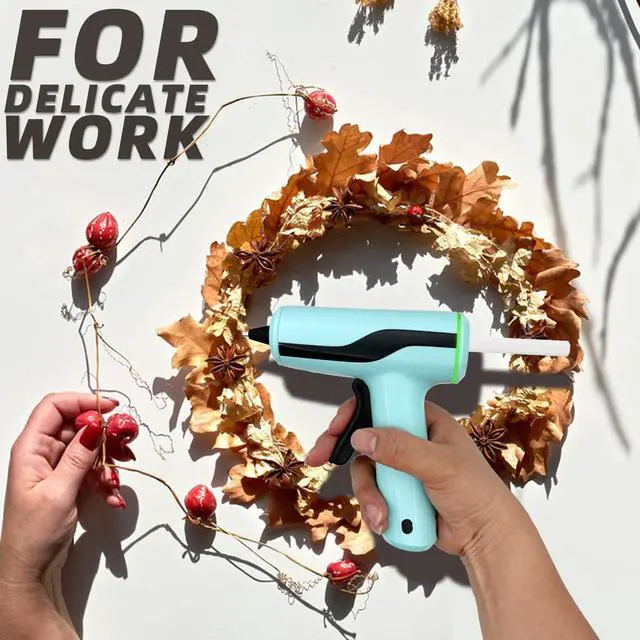 Alt view image 6 of 7 - Cordless Hot Glue Gun, Rechargeable Hot Melt Glue Gun 2.2A Built-in Battery | Smart Power-Off, Mini Glue Gun Kit with 30pcs Premium Glue Sticks, 10pcs Wood Craft Sticks, Case for DIY, Arts &Crafts