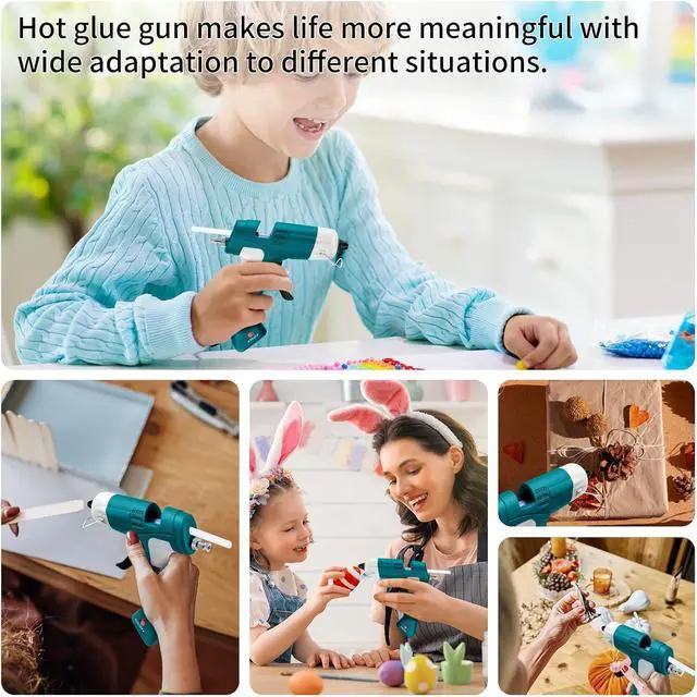 Alt view image 6 of 7 - Cordless Hot Glue Gun with with 30 Sticks, Rechargeable 2.6Ah Fast Heating | 20W Anti-Drip Glue Gun and Sticks Set (0.27"×6") USB-C Rechargeable for School Crafts DIY Making Repairs