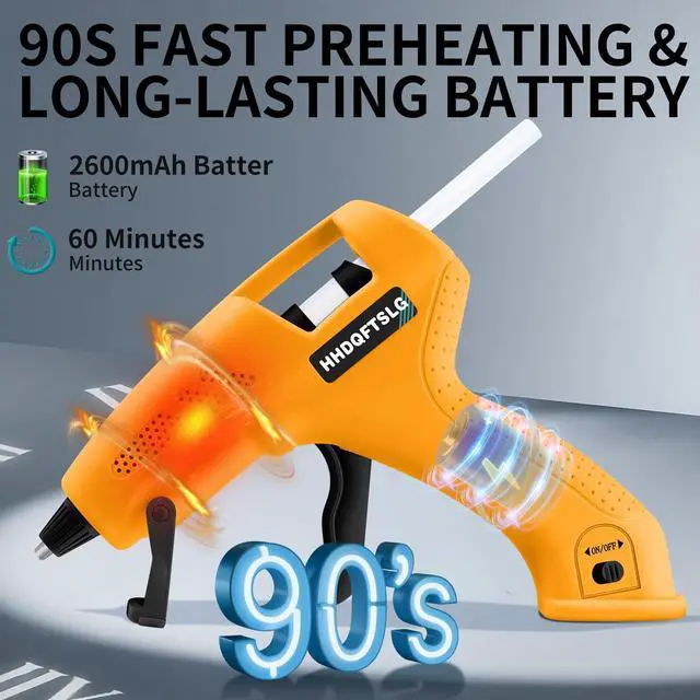 Alt view image 3 of 7 - Cordless Hot Glue Gun Kit with 30 Sticks, Fast Heating 2.6Ah Rechargeable | 20W Anti-Drip Glue Gun and Sticks Set (0.27"×6") USB-C Rechargeable Mini Glue Gun Ideal for School Crafts DIY Making Repairs