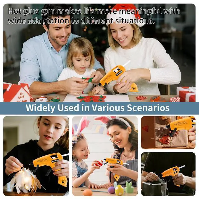 Alt view image 7 of 7 - Cordless Hot Glue Gun Kit with 30 Sticks, Fast Heating 2.6Ah Rechargeable | 20W Anti-Drip Glue Gun and Sticks Set (0.27"×6") USB-C Rechargeable Mini Glue Gun Ideal for School Crafts DIY Making Repairs