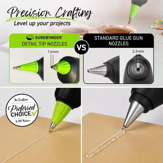 Alt view image 6 of 7 - Cordless/Corded High-Temperature Mini Hot Glue Gun with Fine Tip for Detailed Crafting and DIY Projects, 20 Watts (CL-195F)